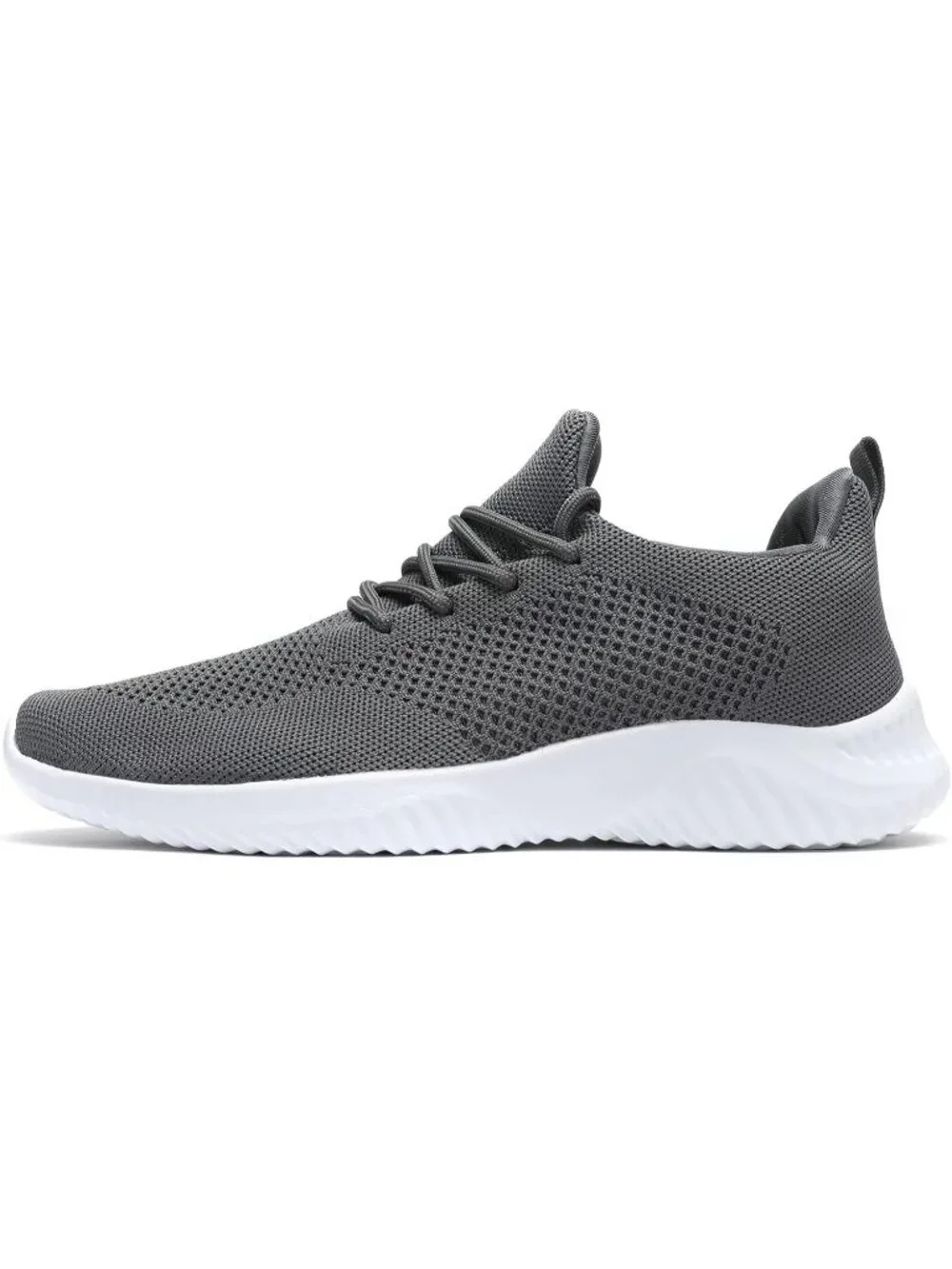 🆕Men's Grey White Slip on Walking Shoes Ultra Light Breathable Running Shoes